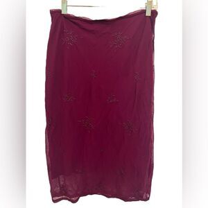 Vintage Chiffon midi skirt with beading details